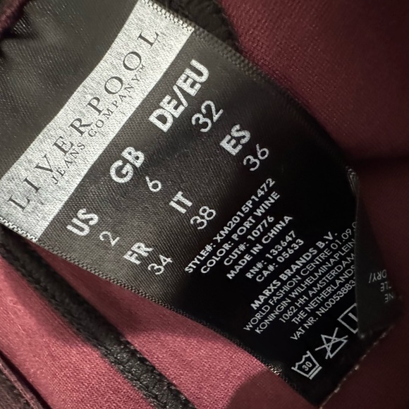 Liverpool The Gia Glider Pants Plaid Stretch Trouser SZ 2/26 NEW! - Picture 10 of 16